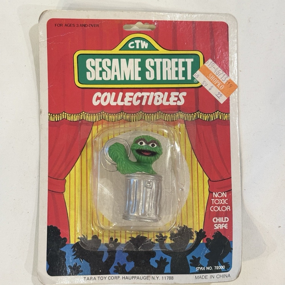 VTG NEW Oscar The Grouch Sesame Street Tara Toys Muppets‎ Vintage 1985 Cymbals